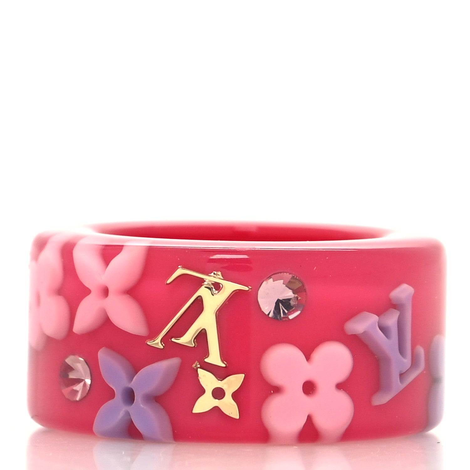 Louis Vuitton Resin Monogram Farandole Ring M Framboise 3 of 4