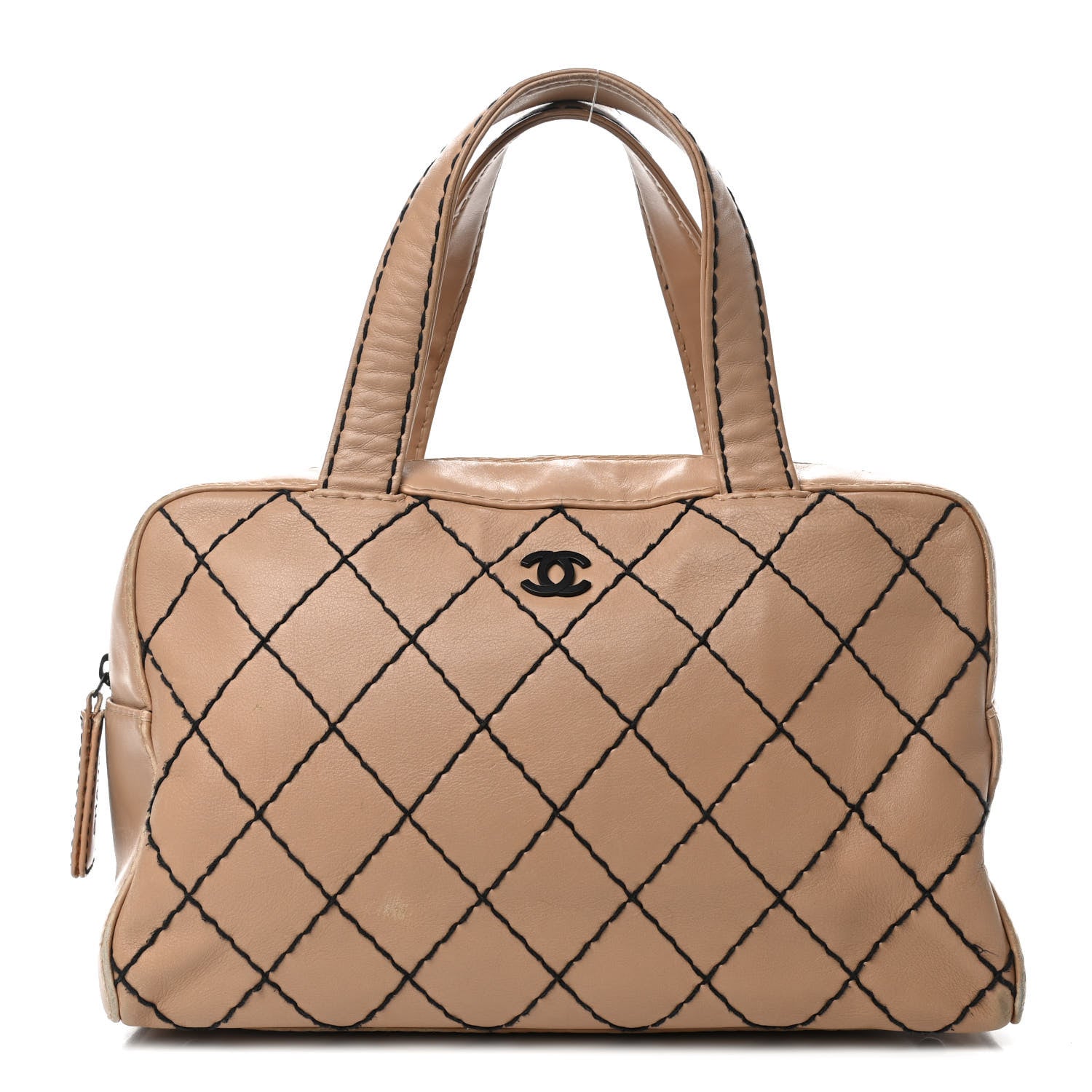 Chanel Calfskin Contrast Stitch Surpique Bowler Beige 1 of 19