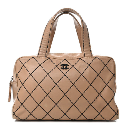 Chanel Calfskin Contrast Stitch Surpique Bowler Beige 1 of 19