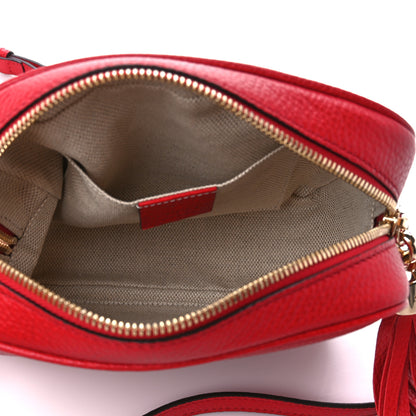 Gucci Pebbled Calfskin Small Soho Disco Bag Tabasco Red 5 of 11