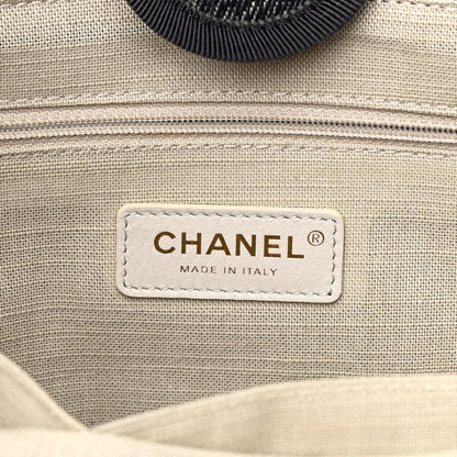 Chanel Denim Medium Deauville Tote Dark Blue White 7 of 13