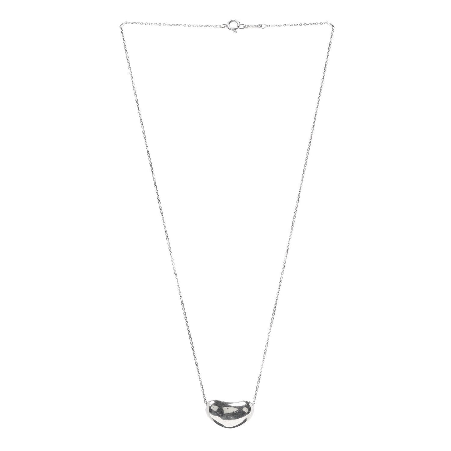 Sterling Silver 12mm Elsa Peretti Bean Pendant Necklace
