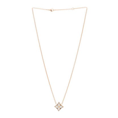 Louis Vuitton 18K Pink Gold Mother of Pearl Color Blossom Star Pendant Necklace 3 of 6