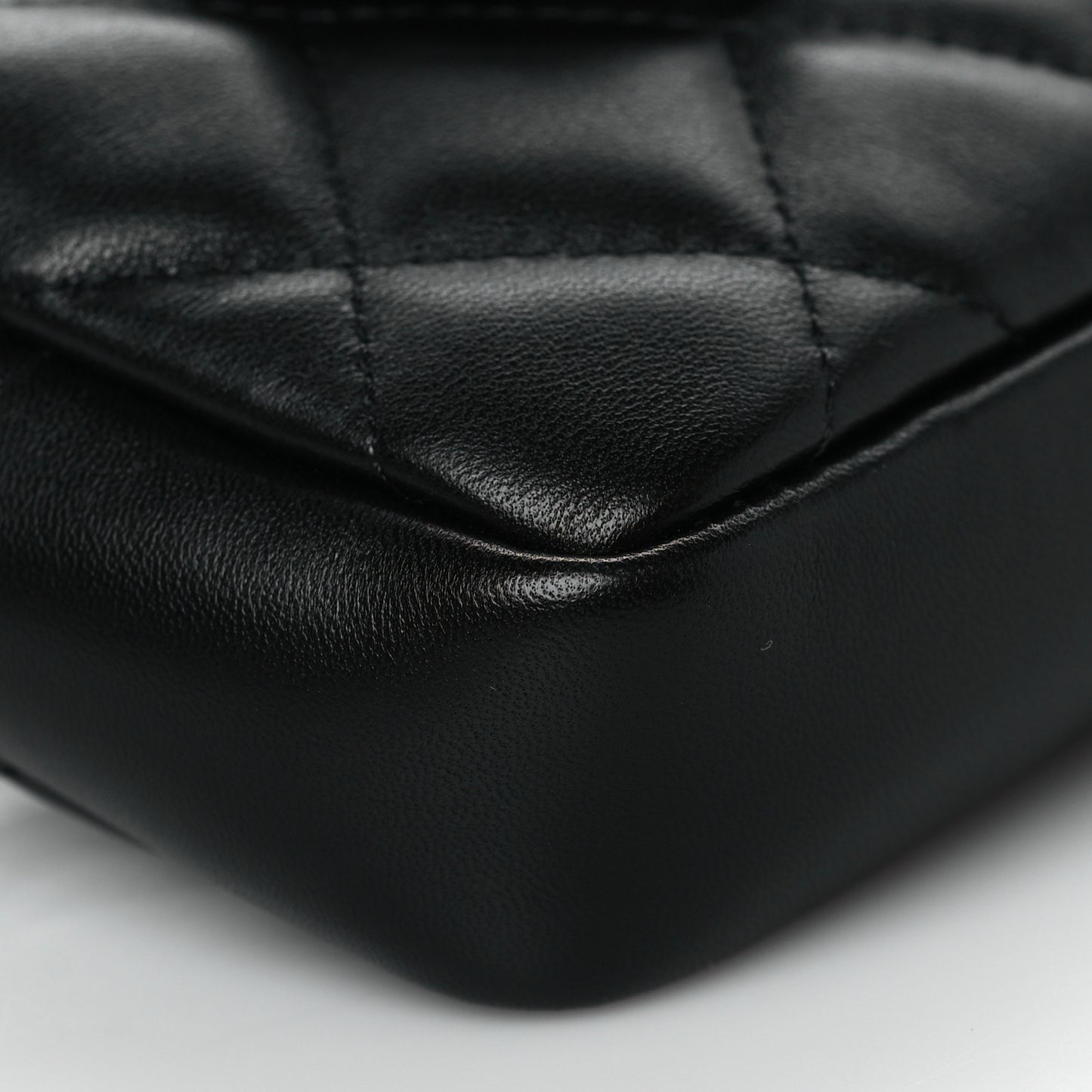 Lambskin Quilted Waist Bag With Pouch Black