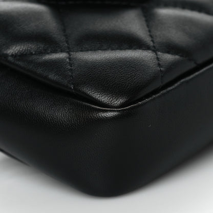 Chanel Lambskin Quilted Waist Bag With Pouch Black 9 of 10