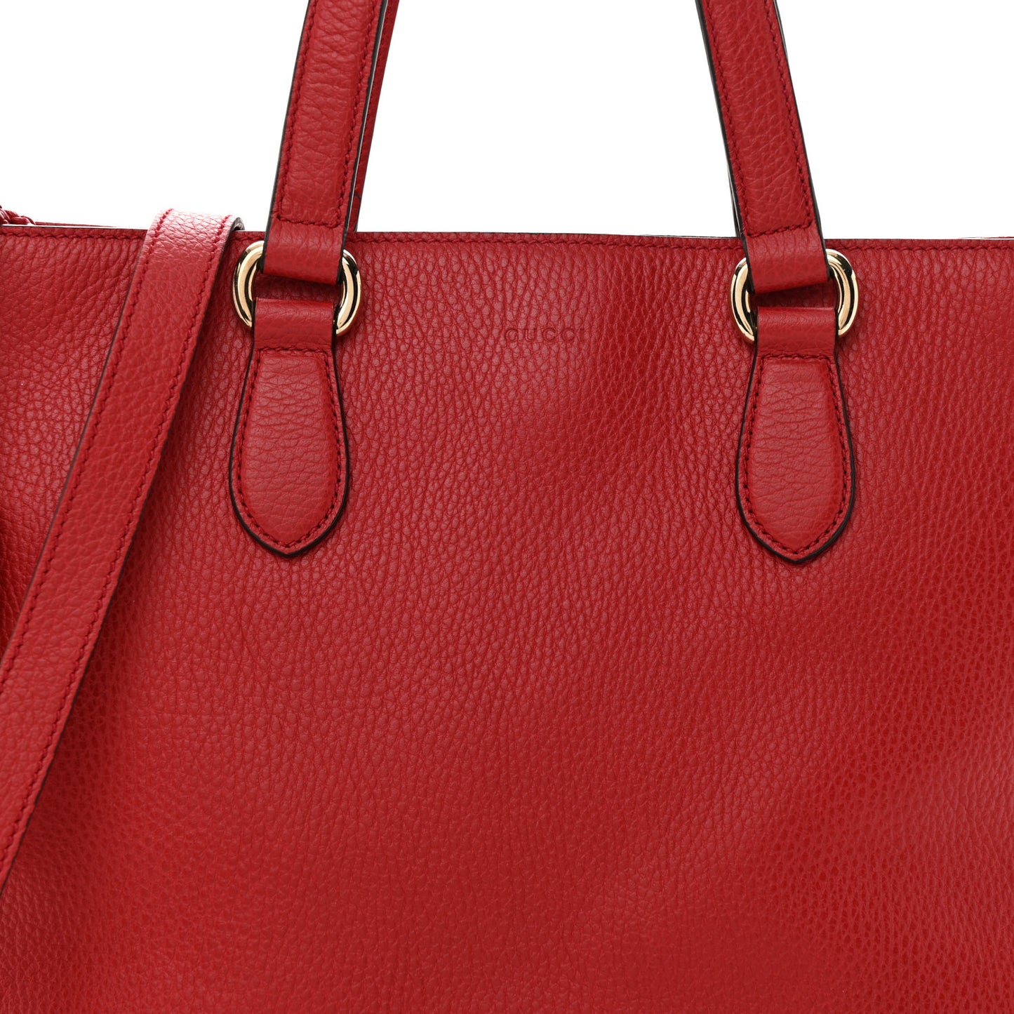 Calfskin Bamboo Tassel Top Handle Tote Red