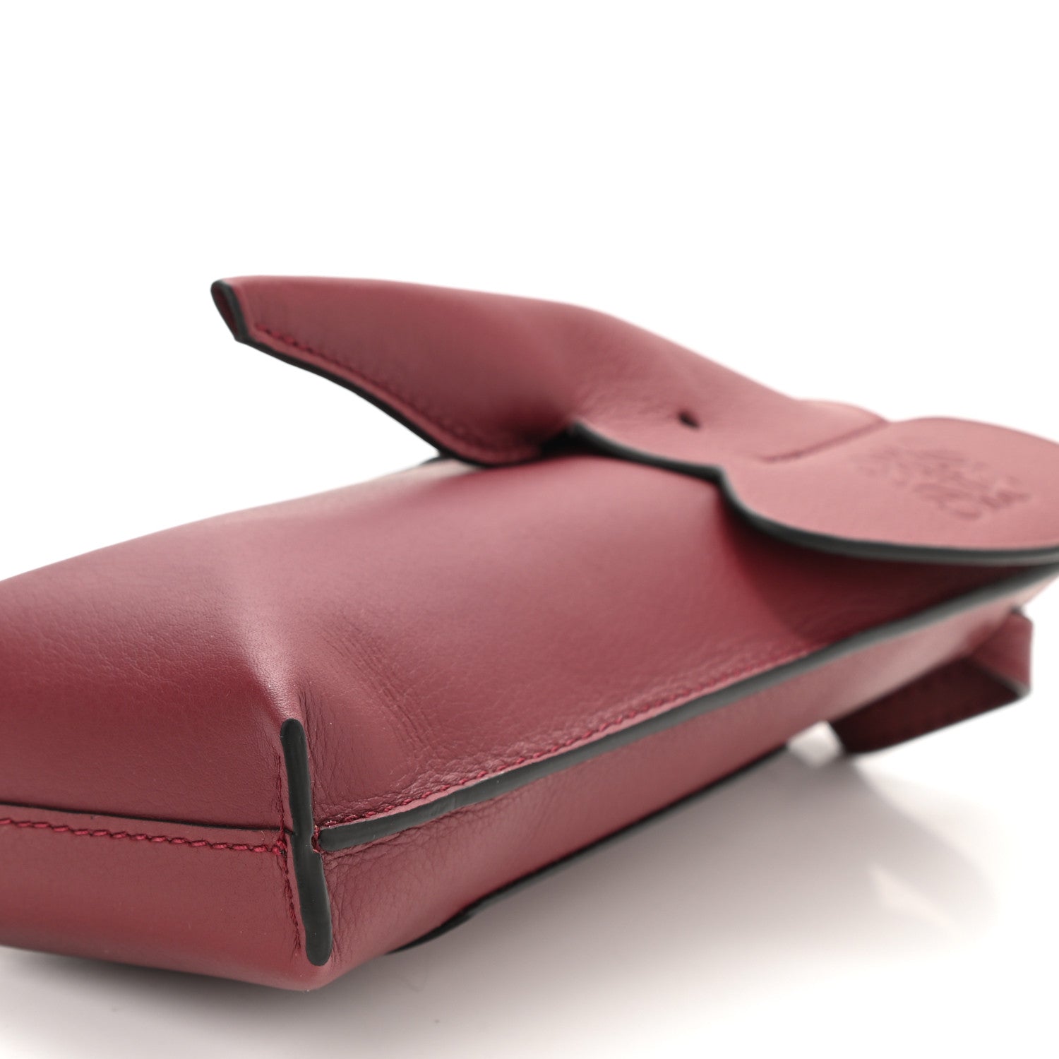 Loewe Calfskin Elephant Pouch Crossbody Bag Wine 8 of 8
