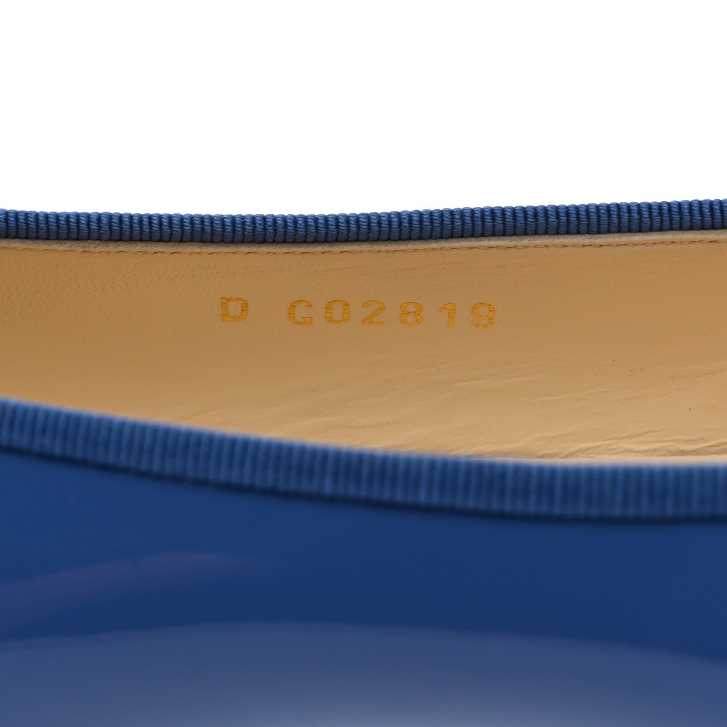 Patent Calfskin CC Cap Toe Ballerina Flats 40 Blue