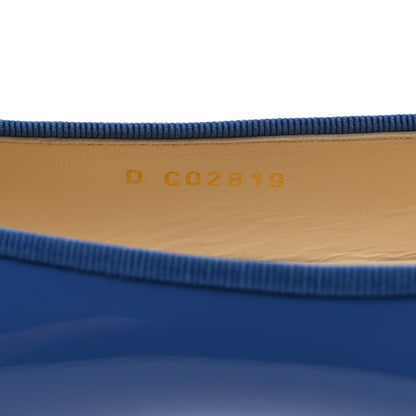 Chanel Patent Calfskin CC Cap Toe Ballerina Flats 40 Blue 6 of 9