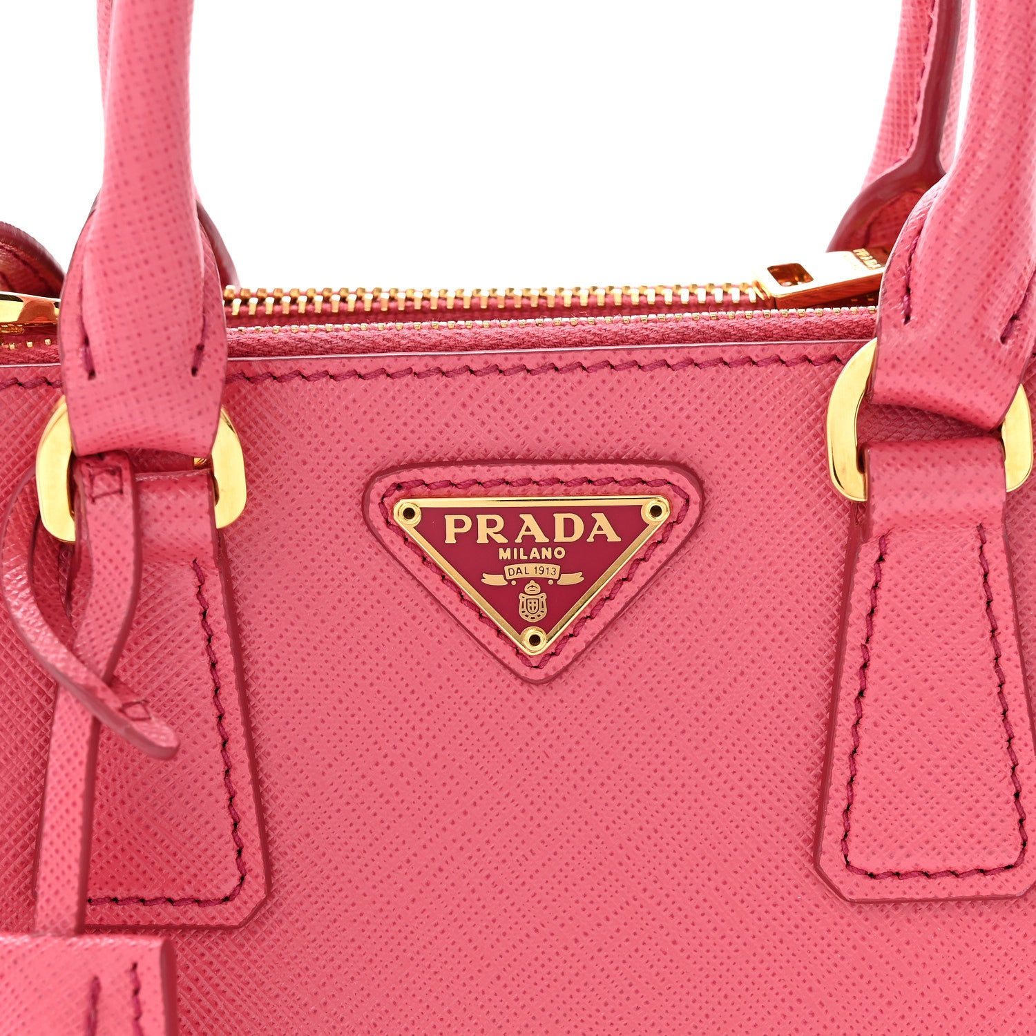 Prada Saffiano Lux Micro Galleria Double Zip Tote Peonia 8 of 10