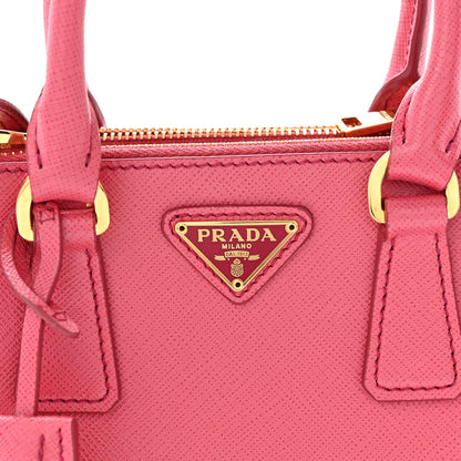 Prada Saffiano Lux Micro Galleria Double Zip Tote Peonia 8 of 10