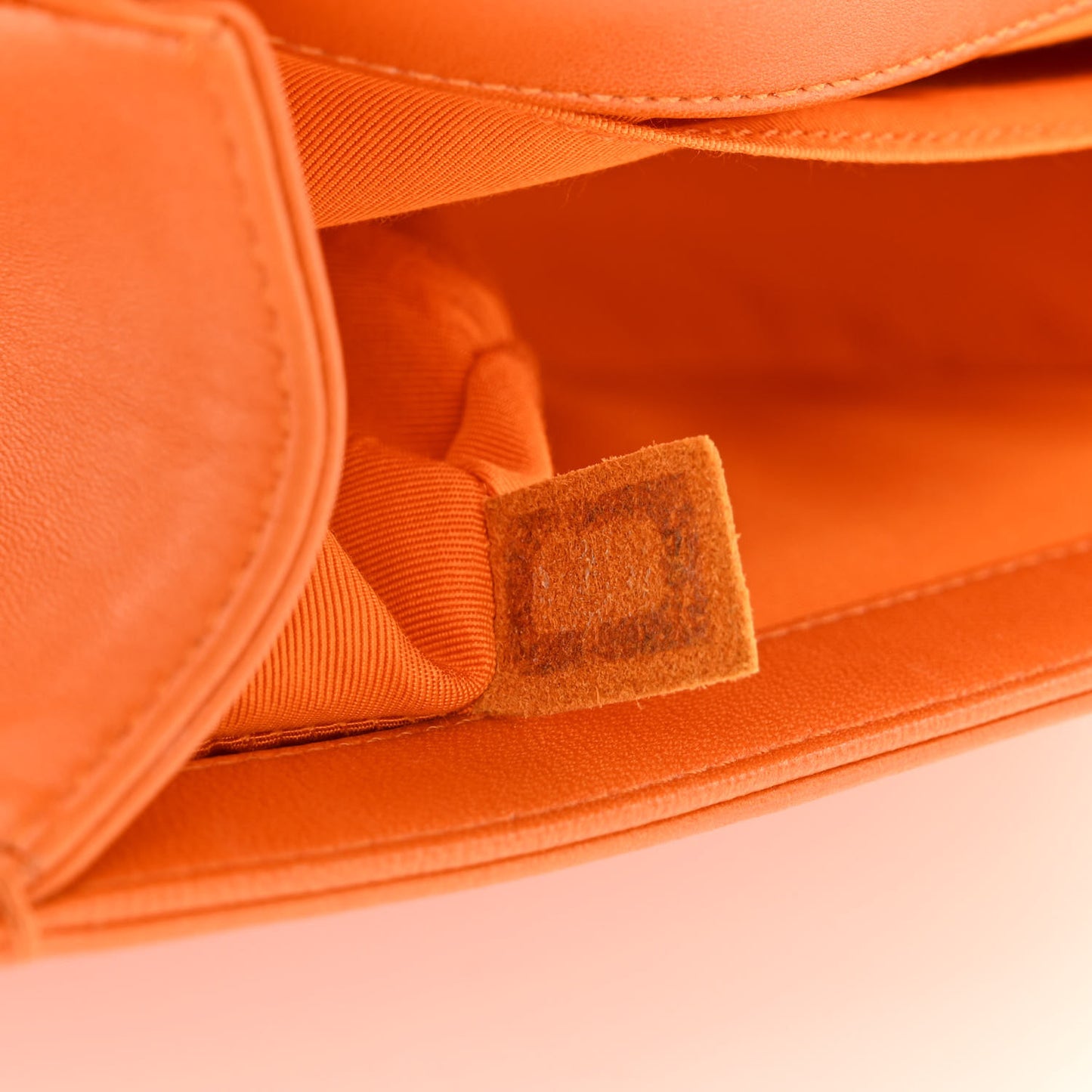Lambskin Quilted Medium Boy Flap Orange