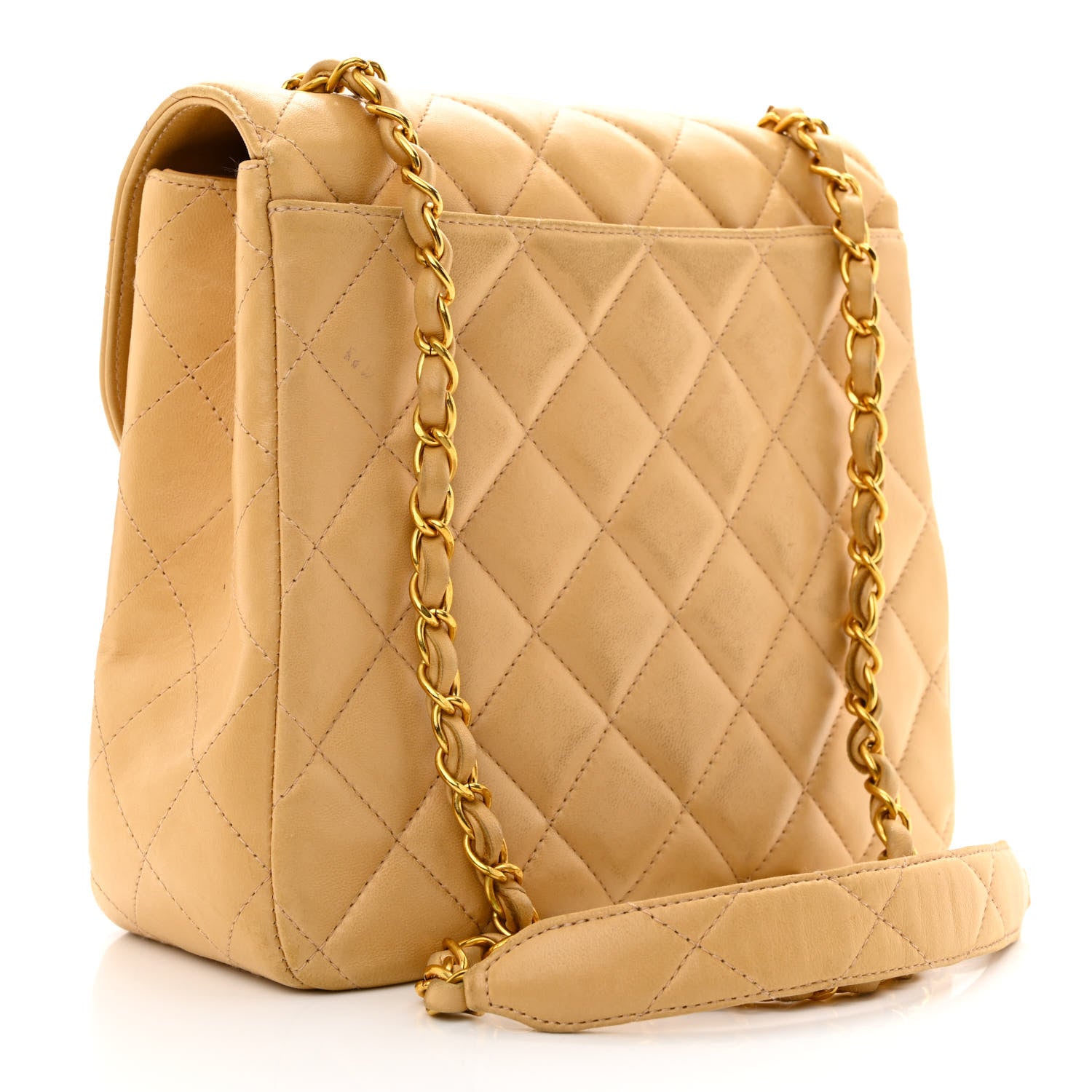 Chanel Lambskin Quilted Flap Shoulder Bag Beige 3 of 16