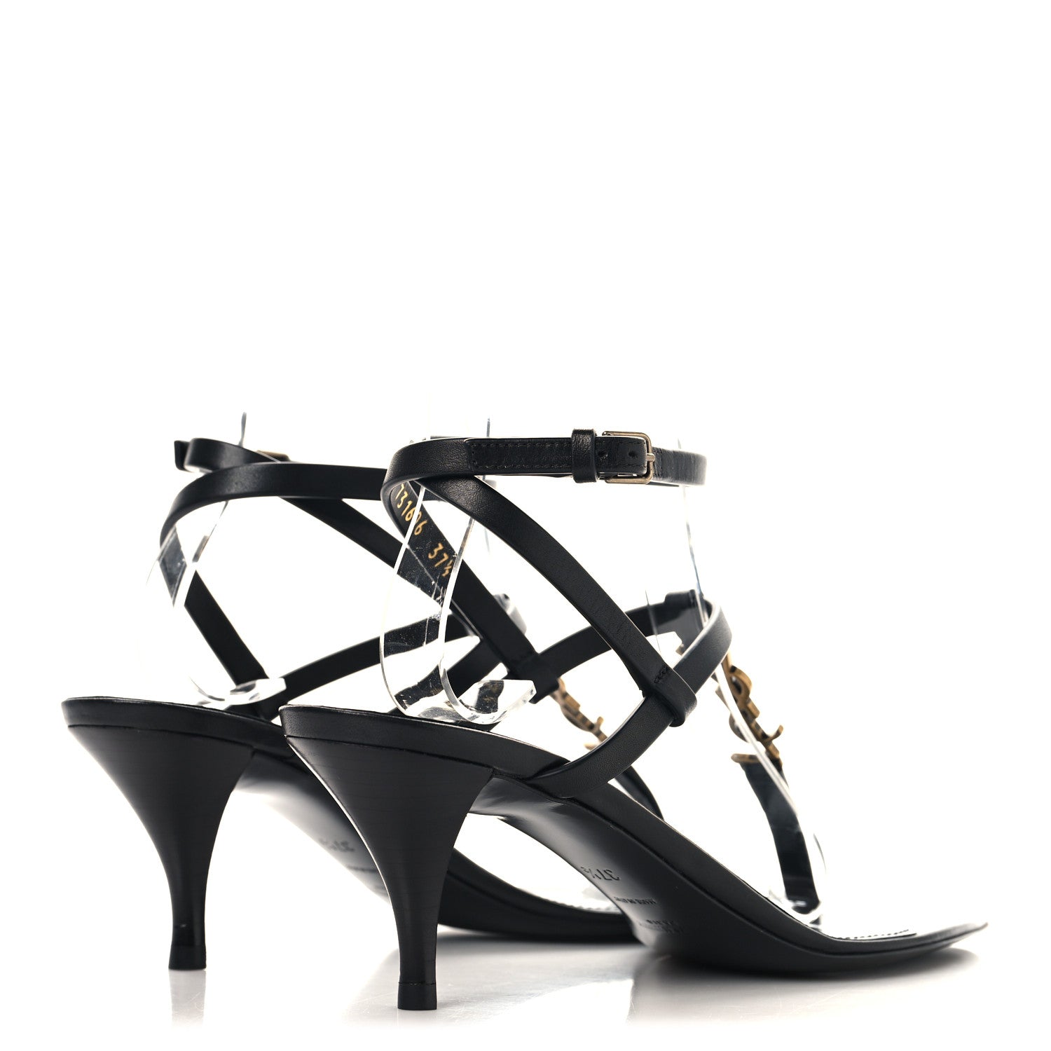Saint Laurent Calfskin Cassandra 60 Sandals 37.5 Black 5 of 10