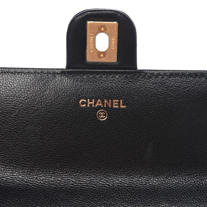 Chanel Goatskin Stitched Pearl Clutch With Chain Black 6 of 13