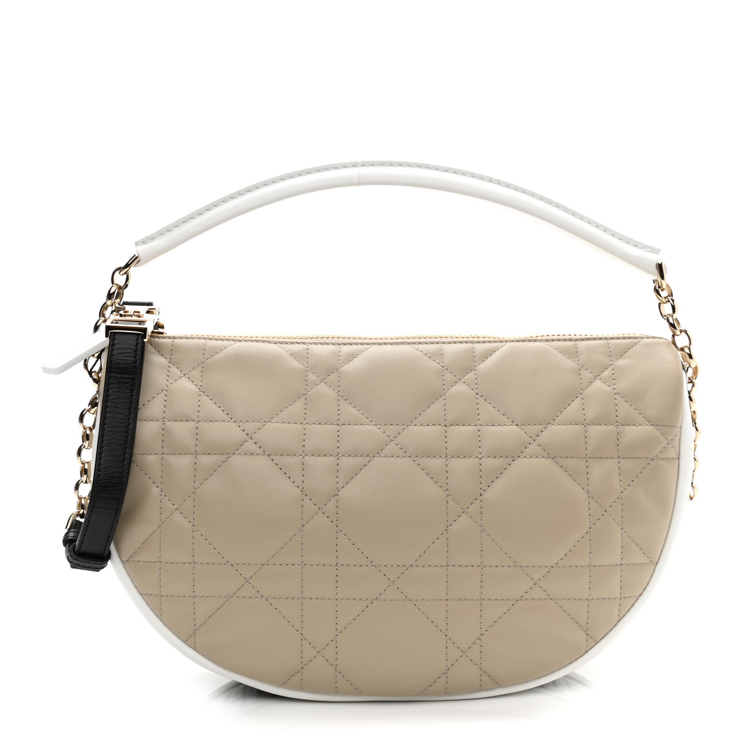 Lambskin Cannage Medium Dior Vibe Hobo Bag Beige