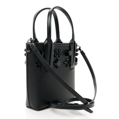 Christian Louboutin Calfskin Empire Spike Monochrome Studded Mini North South Cabata Tote Black 3 of 11