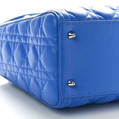 Christian Dior Lambskin Cannage Medium Lady Dior Blue Persan 9 of 12