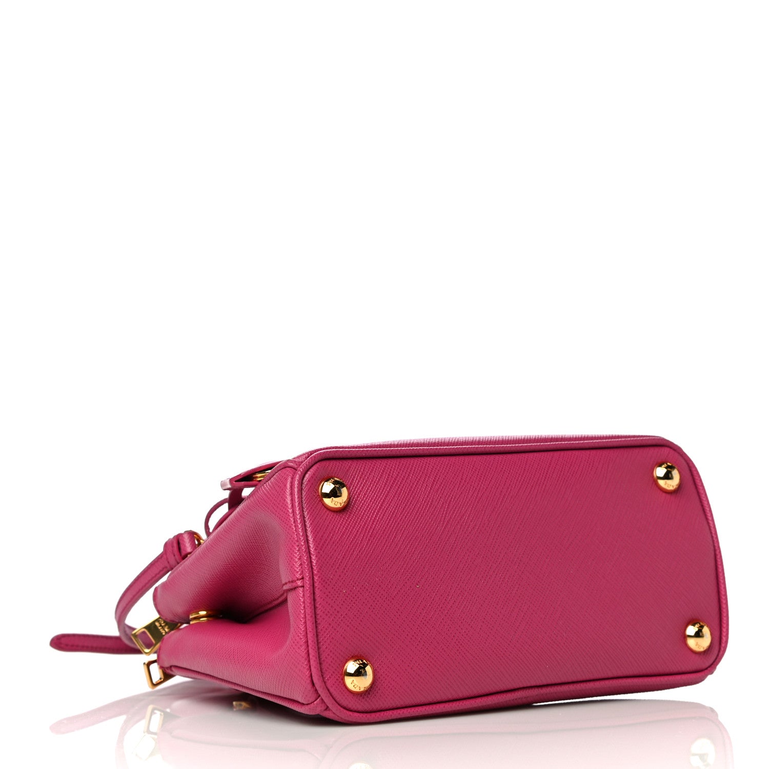 Prada Saffiano Lux Micro Galleria Double Zip Tote Fuxia 4 of 12