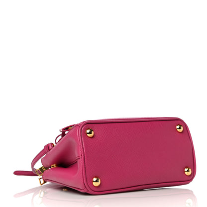 Prada Saffiano Lux Micro Galleria Double Zip Tote Fuxia 4 of 12