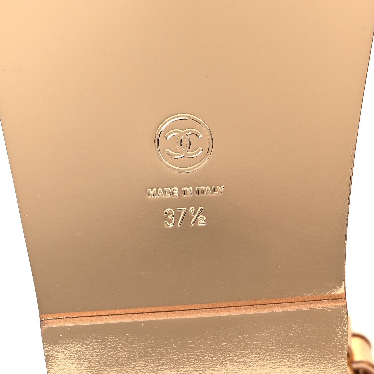 Chanel Metallic Laminated Calfskin Velcro Dad Sandals 37.5 Golden 6 of 9