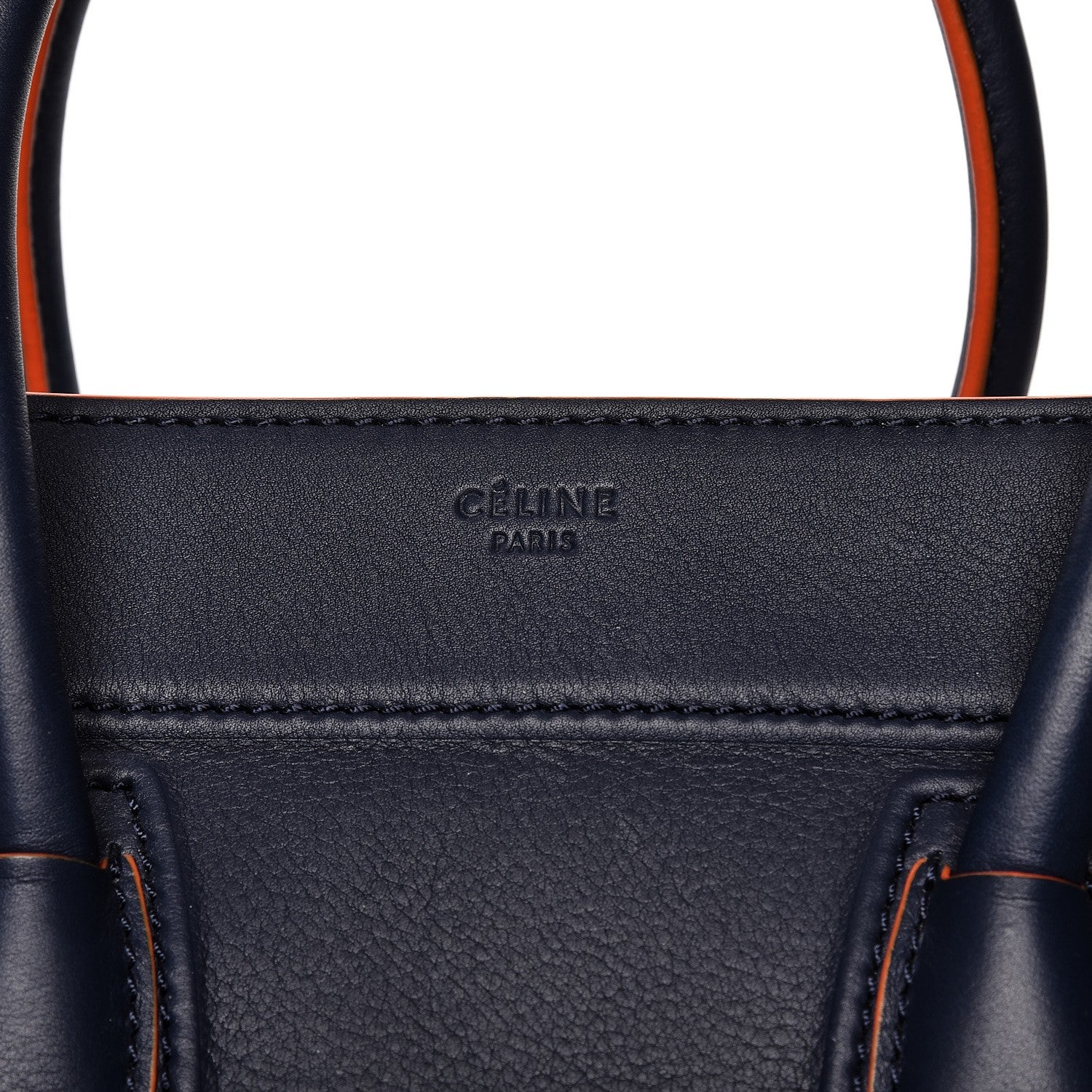 Celine Supple Calfskin Large Phantom Luggage Navy Blue Orange 7 of 13