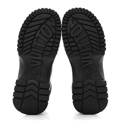 Louis Vuitton Calfskin Patent Monogram Ruby Flat Ranger Boots 39 Black 5 of 12