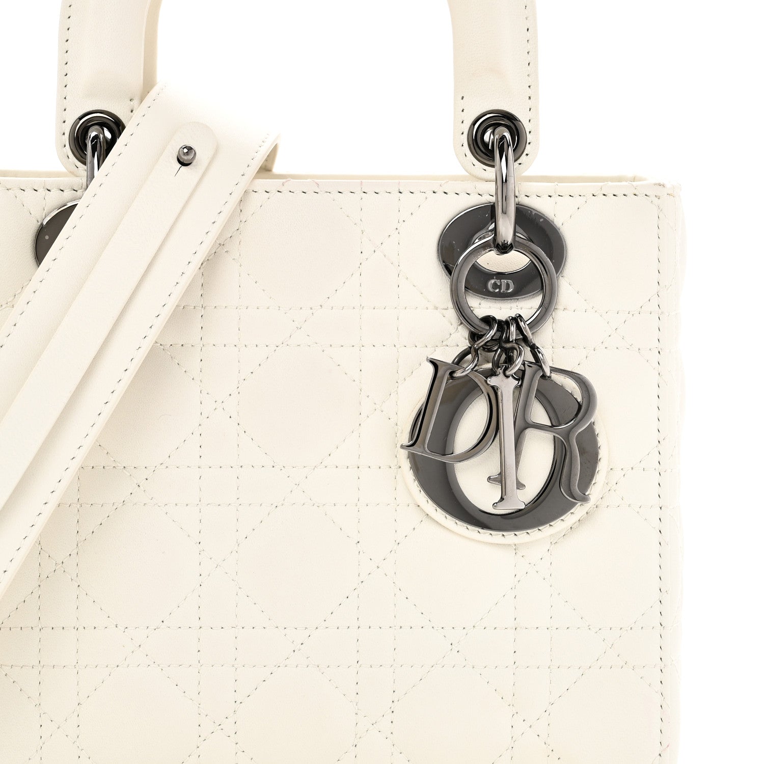 Christian Dior Lambskin Cannage Small My ABCDior Lady Dior White 7 of 10