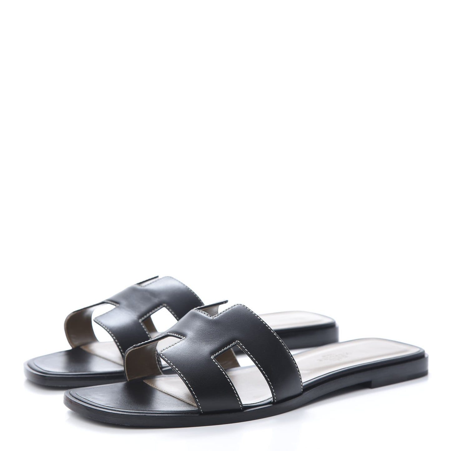 Box Calfskin Oran Sandals 39.5 Black
