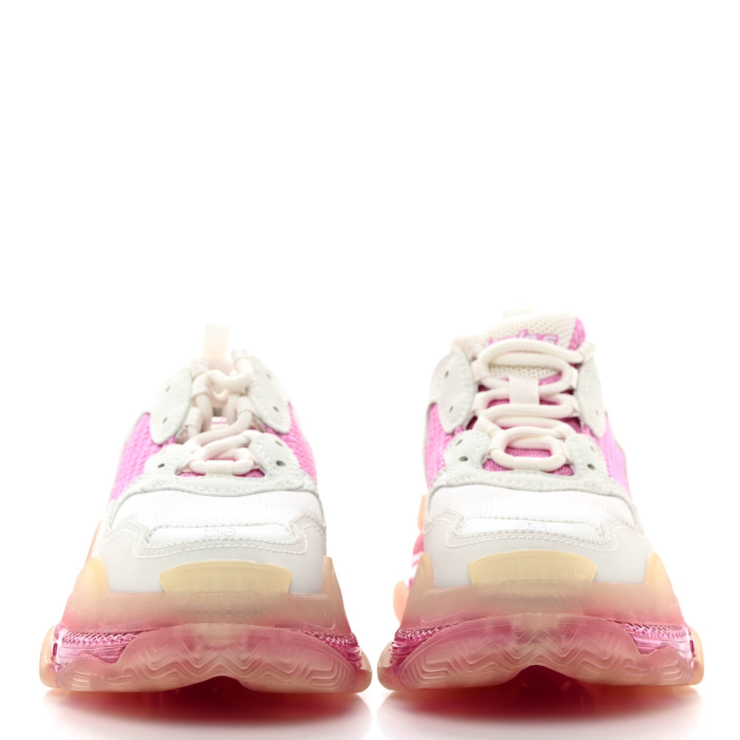 Fabric Mesh Clear Sole Womens Triple S Sneakers 36 White Pink