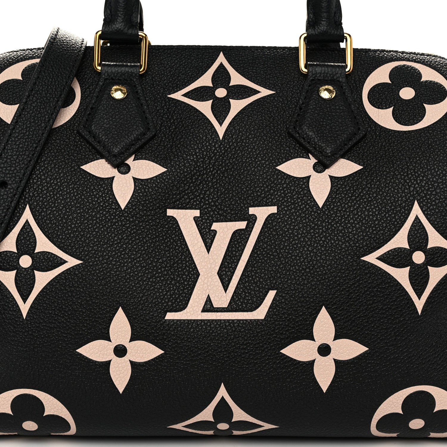 Louis Vuitton Empreinte Monogram Giant Speedy Bandouliere 25 Black Beige 7 of 9