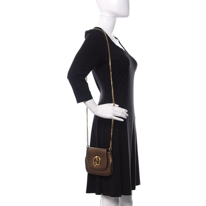 Gucci Metallic Pebbled Calfskin Small 1973 Chain Shoulder Bag Winter Leaf 2 of 12