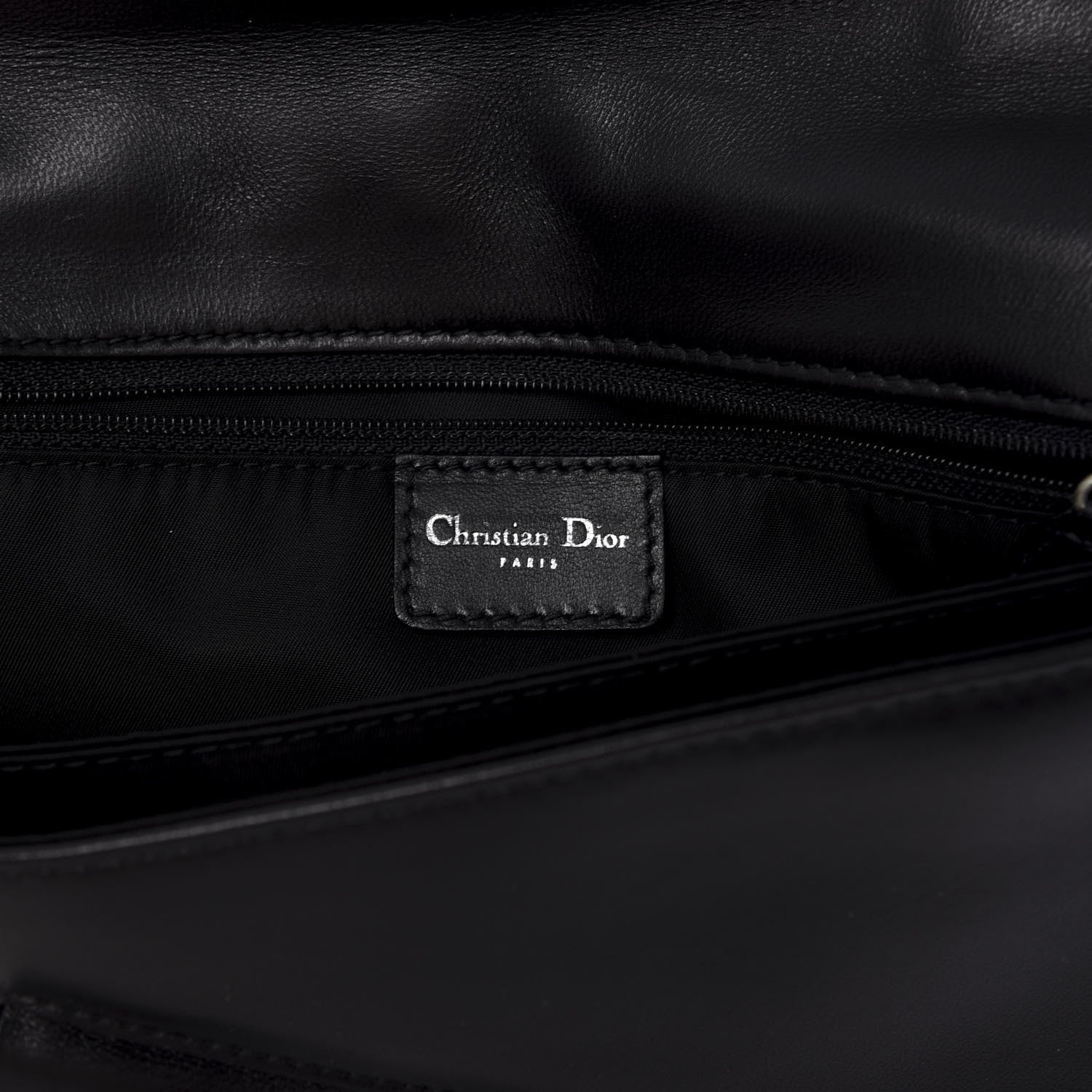 Christian Dior Leather Perforated Trailer Trash Handbag Black 5 of 14