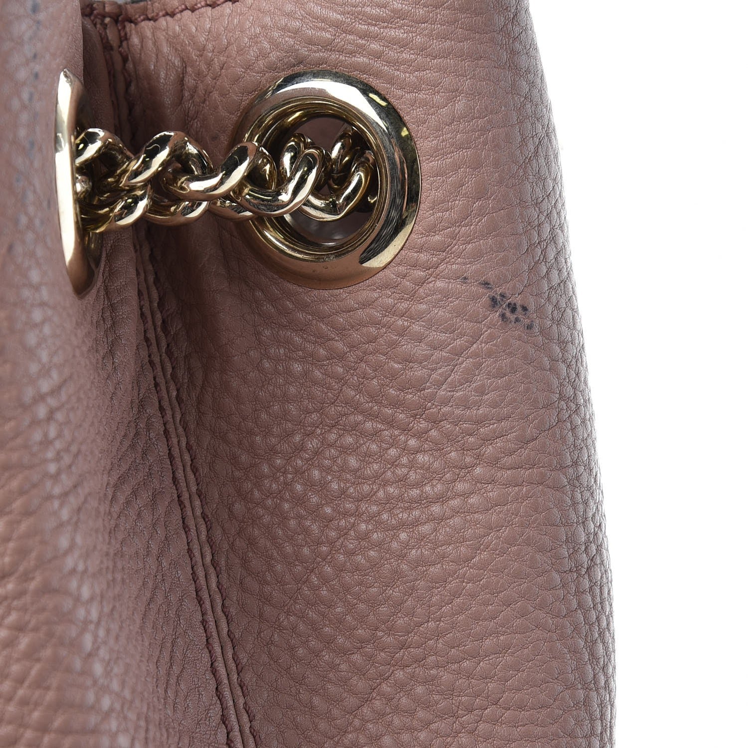 Gucci Pebbled Calfskin Medium Soho Chain Shoulder Bag Dark Cipria 14 of 14