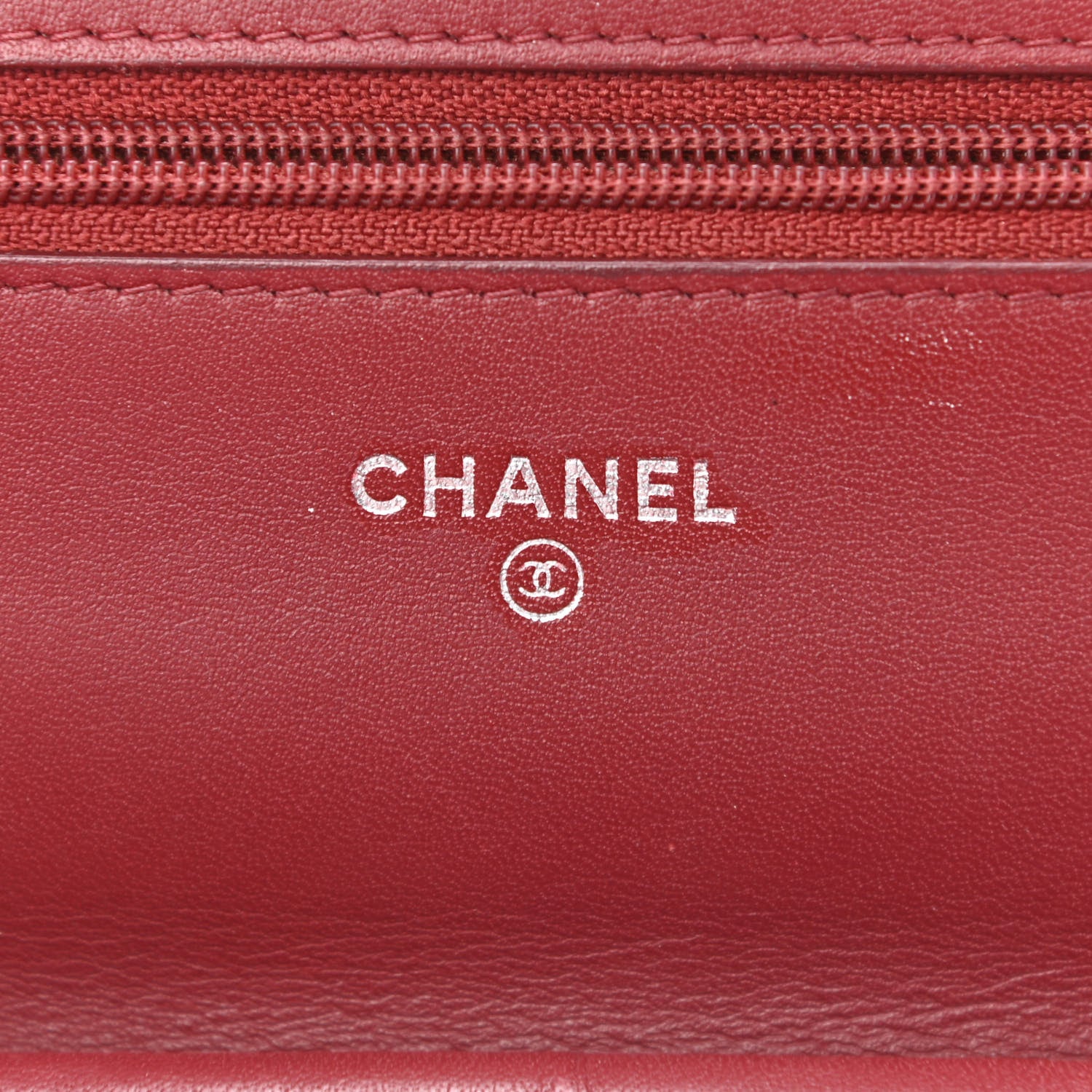 Chanel Caviar Timeless CC Wallet on Chain WOC Dark Red 6 of 12