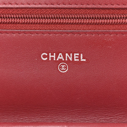 Chanel Caviar Timeless CC Wallet on Chain WOC Dark Red 6 of 12