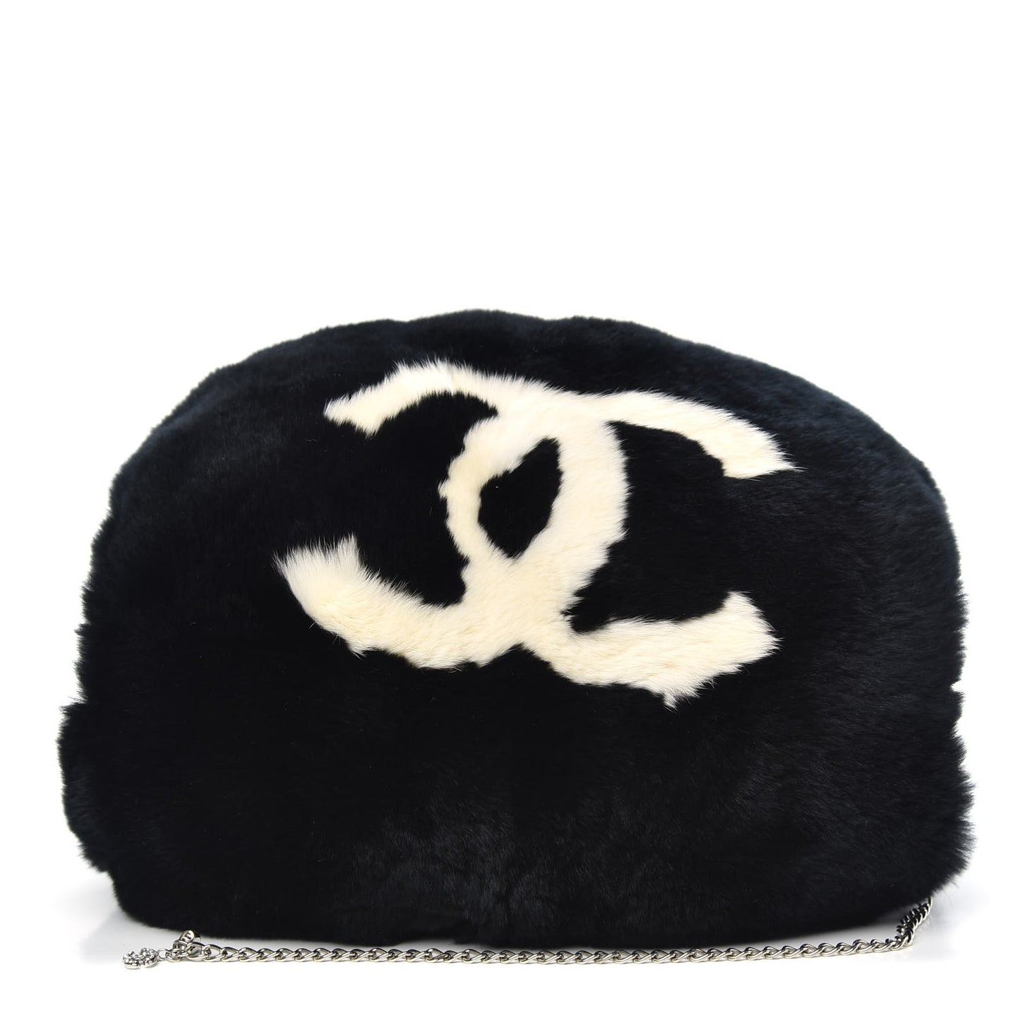 Lapin Rabbit Fur CC Muff Black White