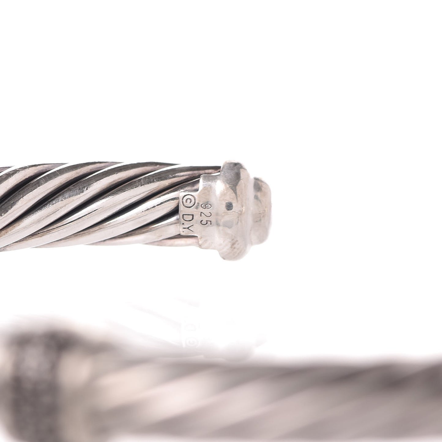 Sterling Silver Black Diamond 7mm Cable Classics Station Bracelet