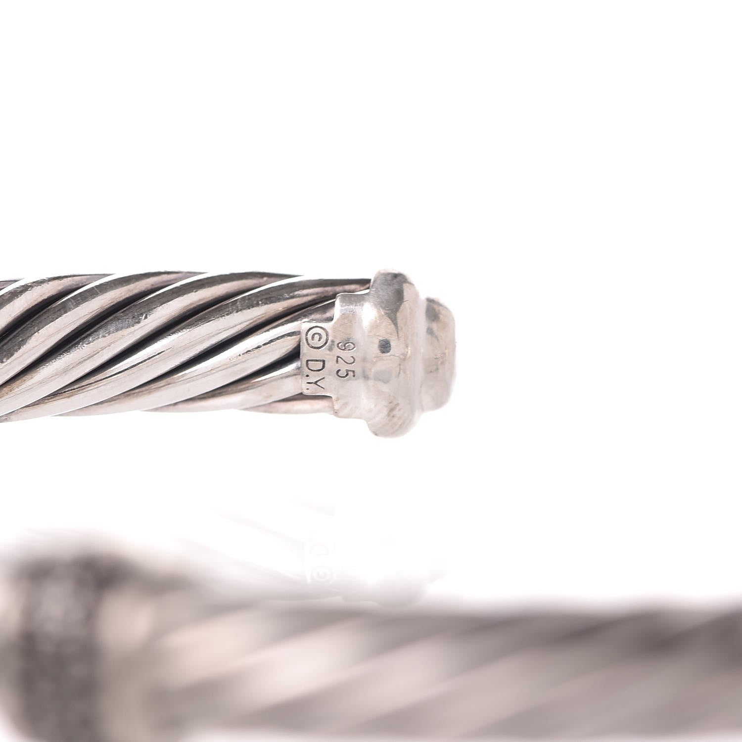 David Yurman Sterling Silver Black Diamond 7mm Cable Classics Station Bracelet 4 of 5