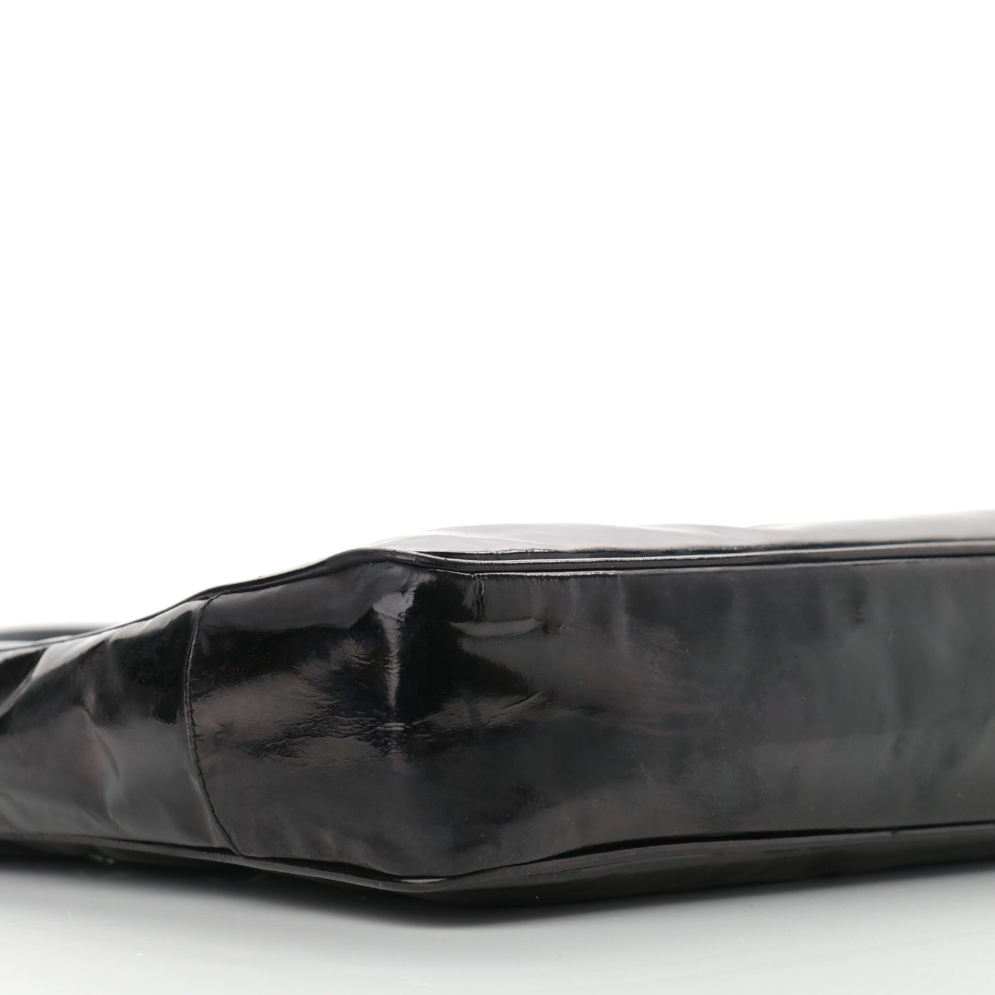 Patent Quilted CC Shoulder Bag Black