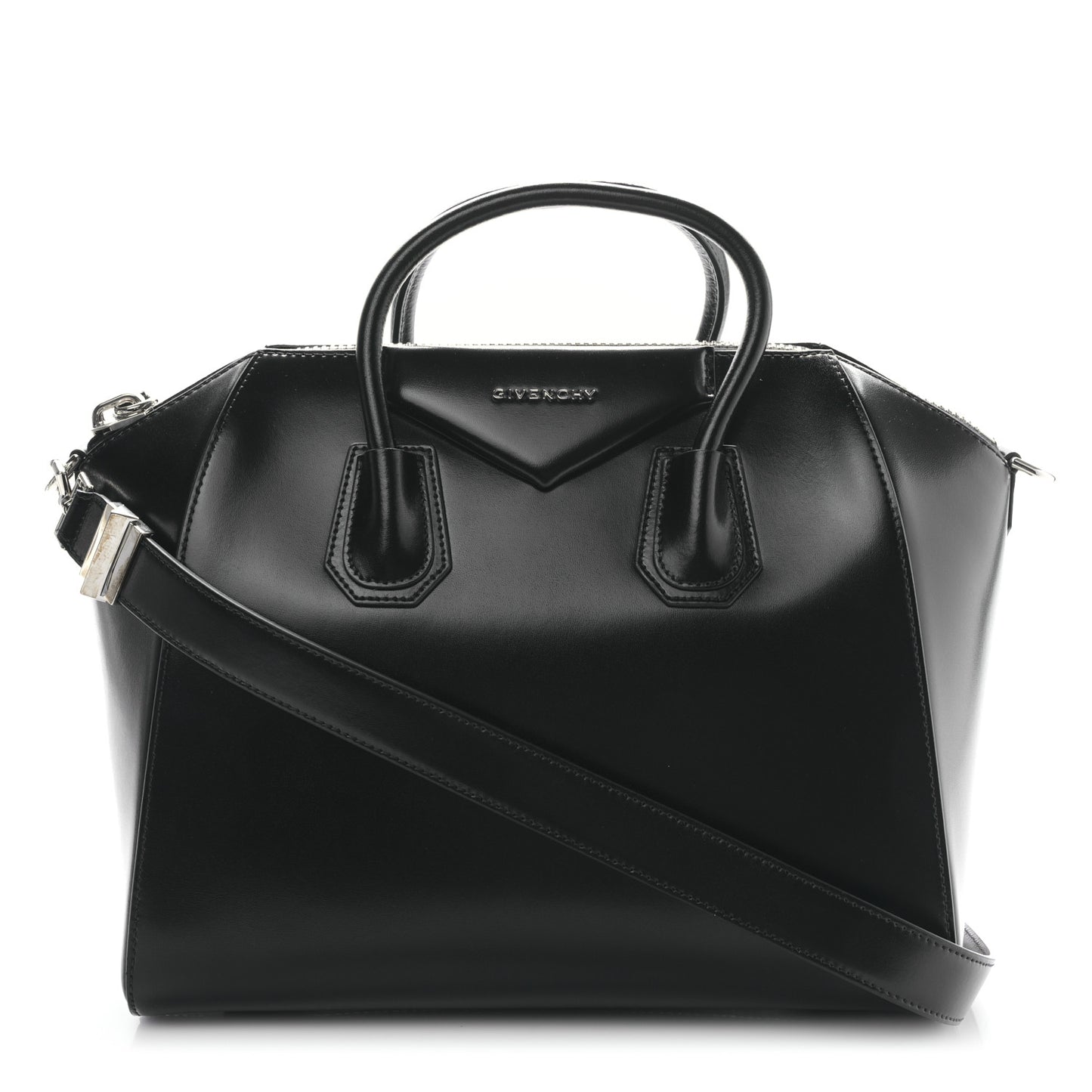 Shiny Lord Calfskin Medium Antigona Black