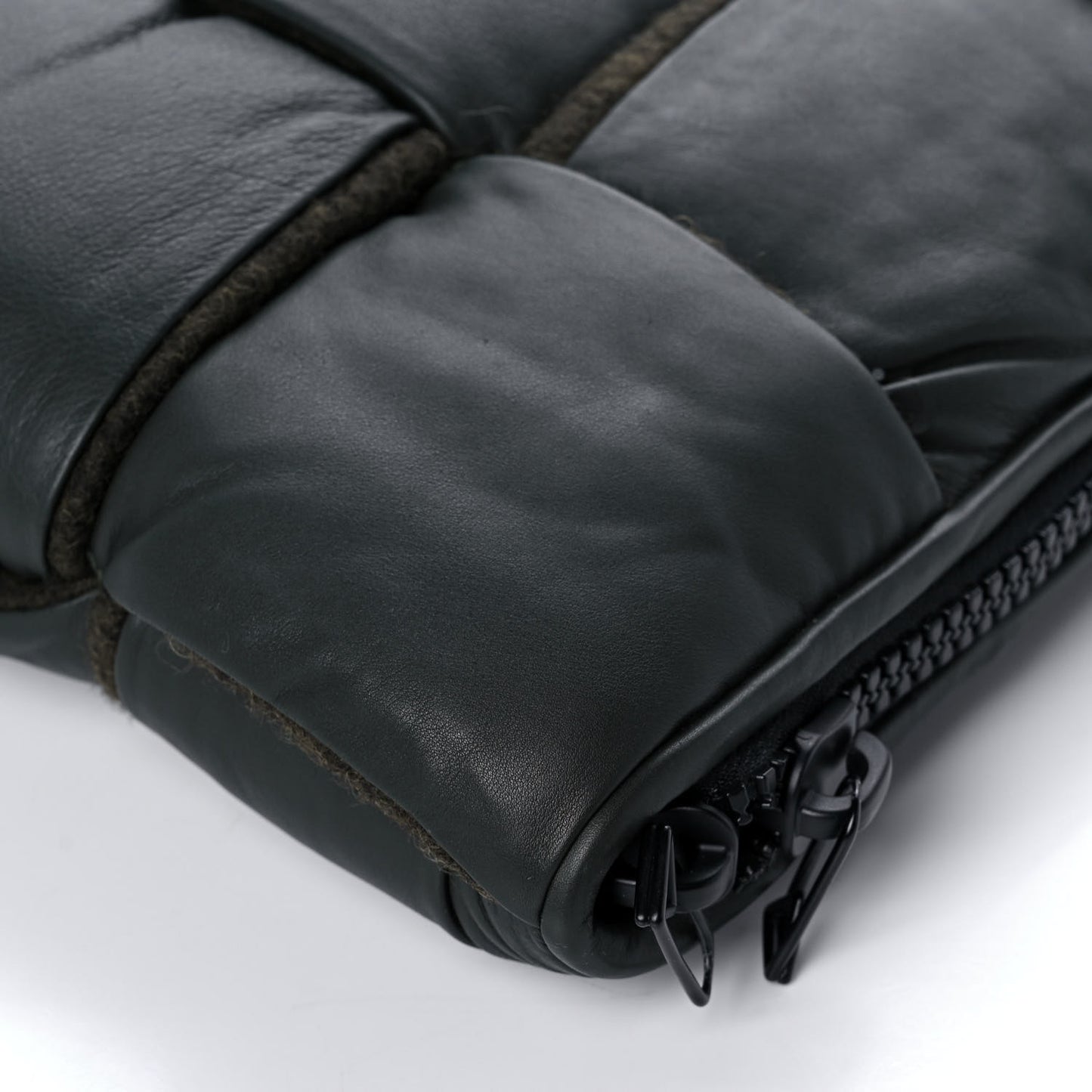Calfskin Maxi Intrecciato Puffy Laptop Pouch Black