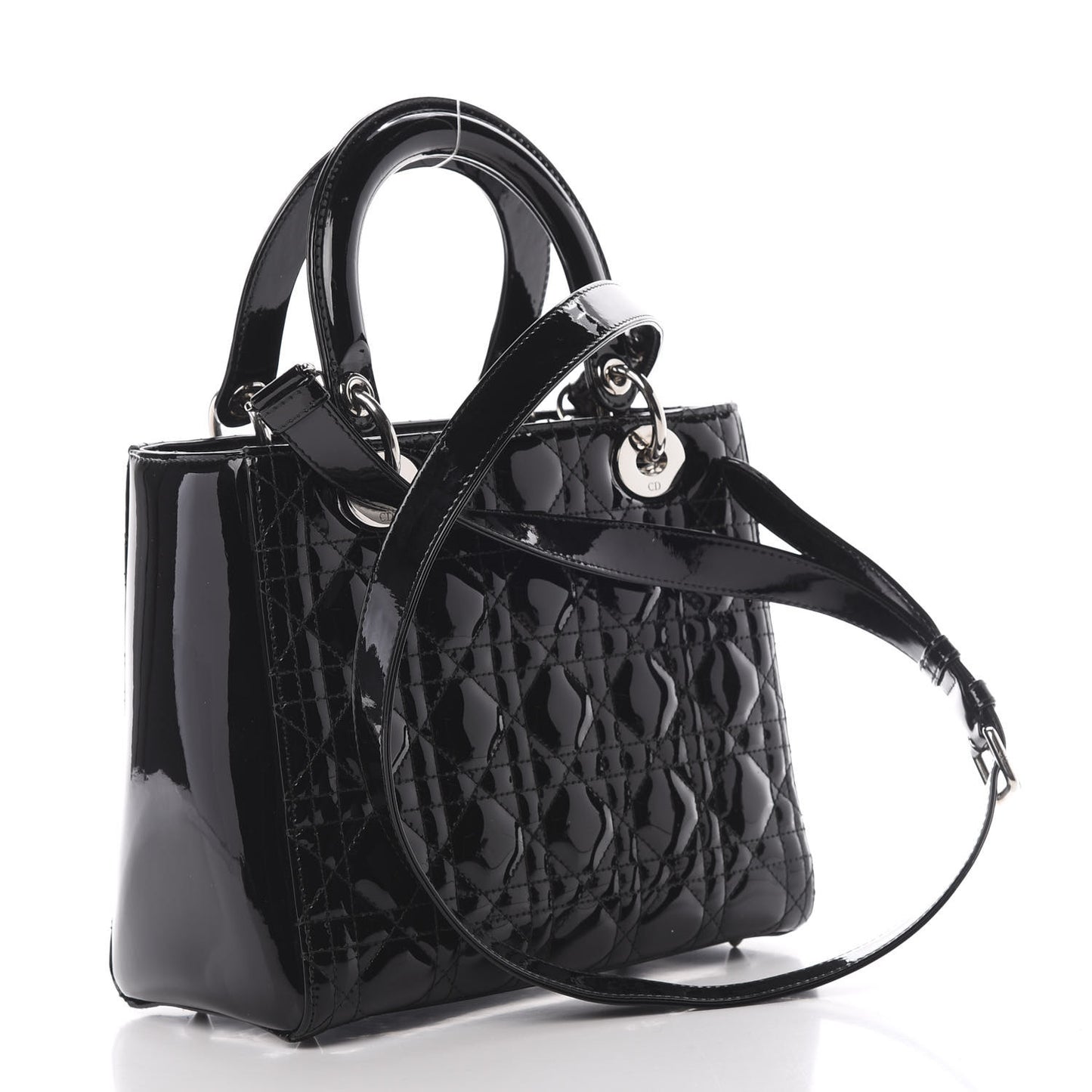 Patent Cannage Medium Lady Dior Black