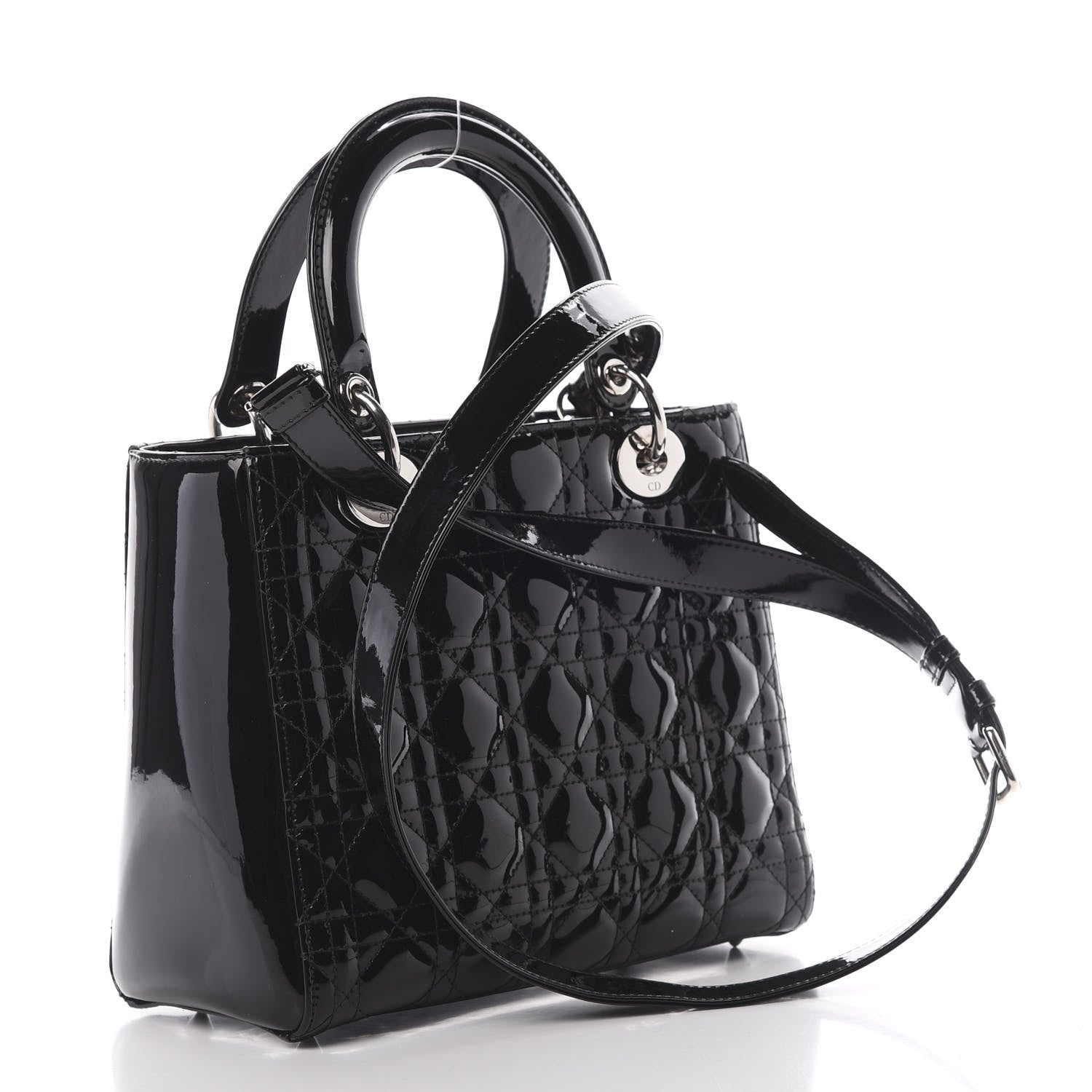 Christian Dior Patent Cannage Medium Lady Dior Black 2 of 13