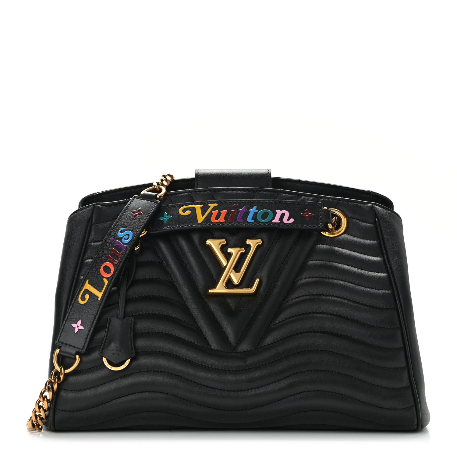 Louis Vuitton Calfskin New Wave Chain Tote Black 1 of 11
