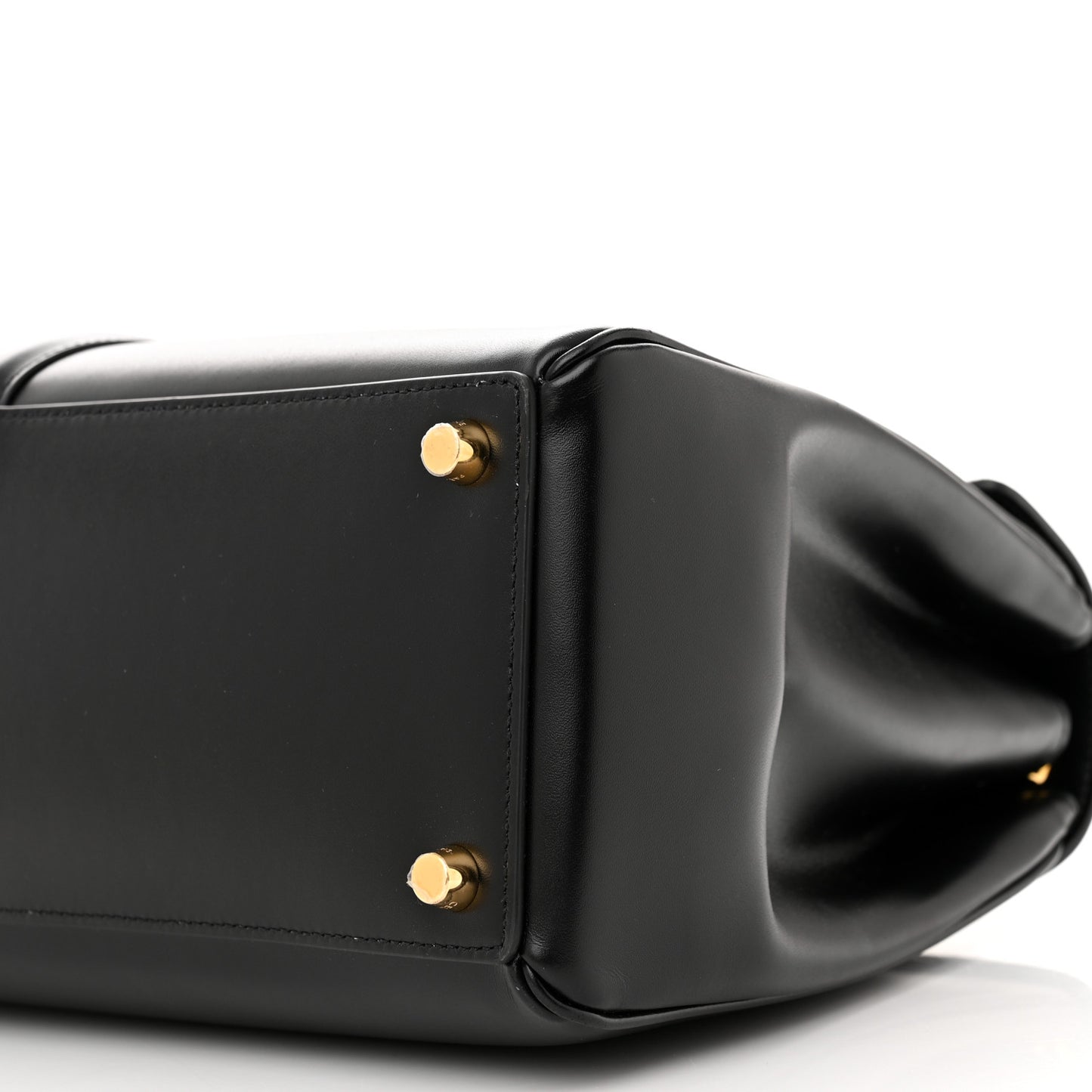 Satinated Calfskin Medium 16 Top Handle Bag Black
