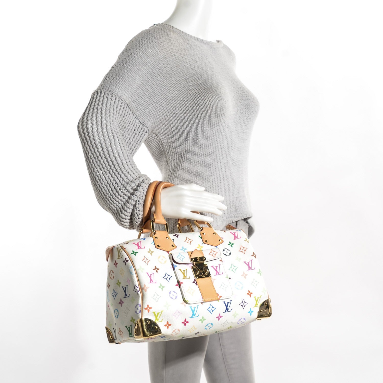 Louis Vuitton Monogram Multicolor Speedy 30 White 2 of 7