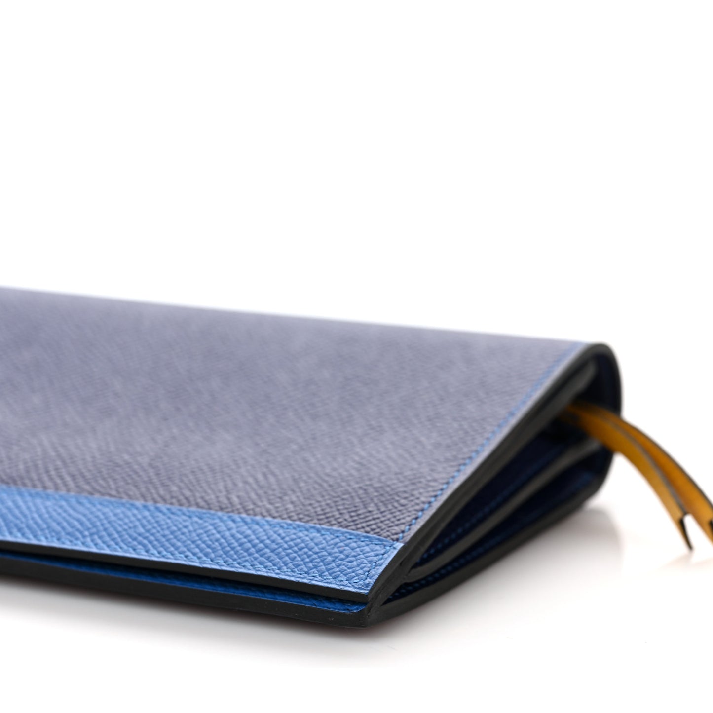 Epsom Camail Long Wallet Bleu Encre Bleu Zellige Jaune Ambre