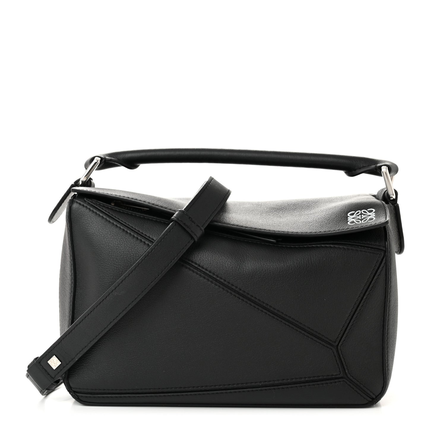 Calfskin Small Puzzle Bag Black