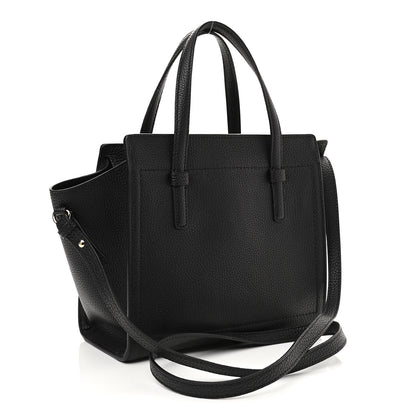 Salvatore Ferragamo Hammered Calfskin Double Handle Small Amy Tote Black 3 of 11